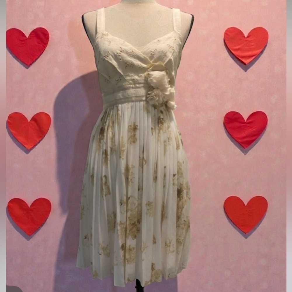 Anthropologie Deletta Women’s Tea & Sweets Coquette Feminine  Sleeveless Cream S